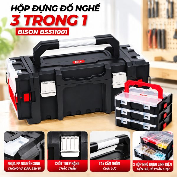 Hộp Đựng Đồ Nghề 3 in 1 Bison BS511001