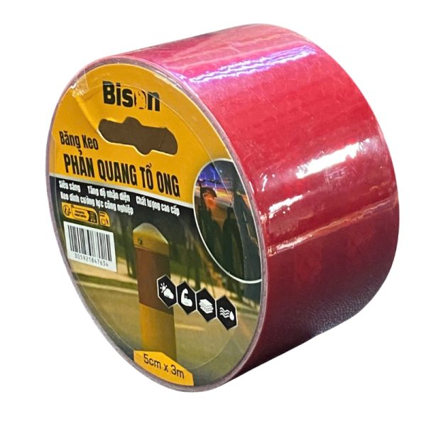 Băng Keo Phản Quang Đỏ Bison 5cm x 3m BSRFRD0503