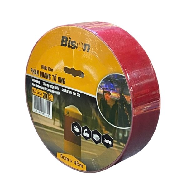 Băng Keo Phản Quang Đỏ Bison 5cm x 45m BSRFRD0545