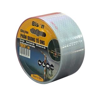 Cuộn băng keo phản quang sọc trắng đỏ 5cm x 5m BSRFRW0505
