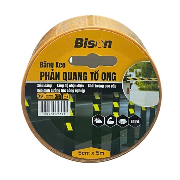 Băng Keo Phản Quang Vàng Bison 5cm x 5m BSRFYE0505