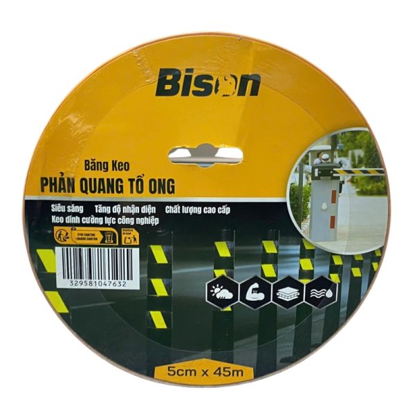 Băng Keo Phản Quang Vàng Bison 5cm x 45m BSRFYE0545