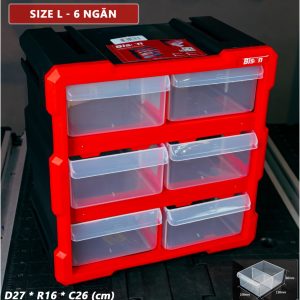 Tủ Đựng Dụng Cụ Nhựa Kết Nối 6 Ngăn Bison BS386101A