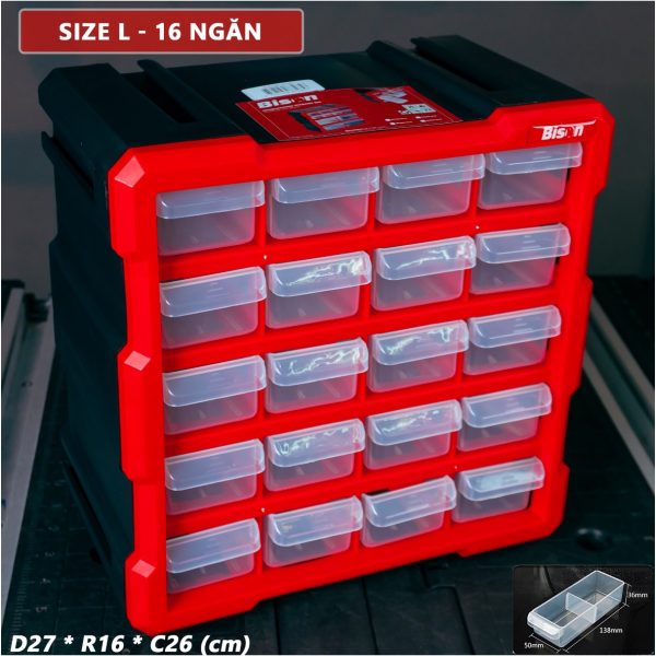 Tủ Đựng Đồ Nghề Nhựa 20 Ngăn Kết Nối Bison BS386101B