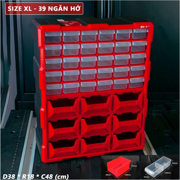 Tủ Đựng Linh Kiện 39 Ngăn Bison BS386202B