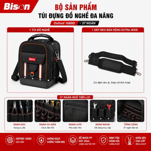 Túi Đồ Nghề Bison Pro BS811608