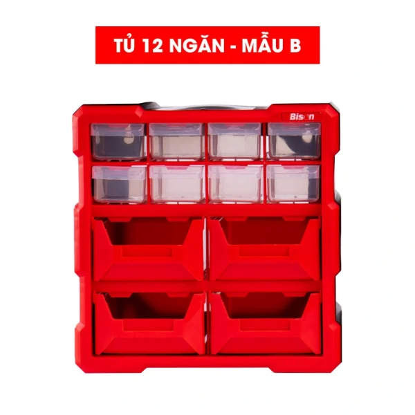 Tủ Đựng Đồ Nghề Nhựa 12 Ngăn Kết Nối Bison BS386101D