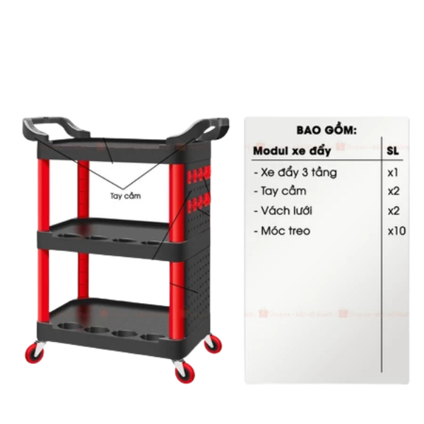 Xe Đẩy Dụng Cụ 3 Tầng Bison BS900VS5